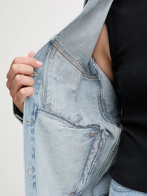 Levi's kurtka jeansowa kolor niebieski przejściowa A1743