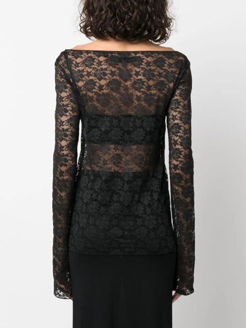 ROTATE BIRGER CHRISTENSEN floral-lace top - Black
