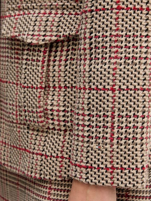 Tommy Hilfiger płaszcz z domieszką wełny kolor brązowy WW0WW46656