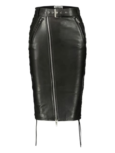 Balenciaga leather midi skirt - Black - zdjęcie produktu nr 1