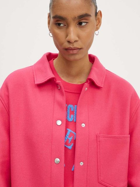 Moschino Jeans kurtka koszulowa wełniana