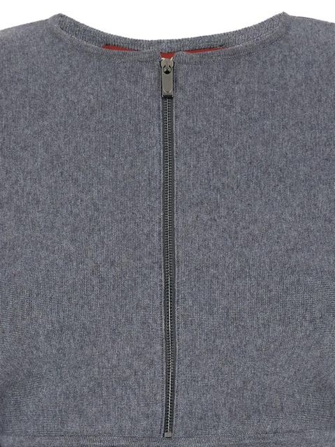 Max Mara zip crew-neck dress - Grey