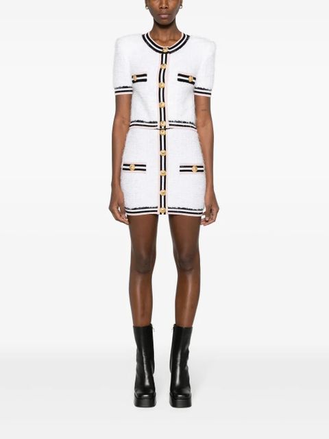 Balmain Maze monogram-jacquard miniskirt - White - zdjęcie produktu nr 2