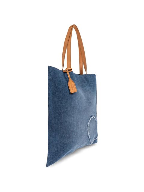 Moschino heart-appliqué tote bag - Blue