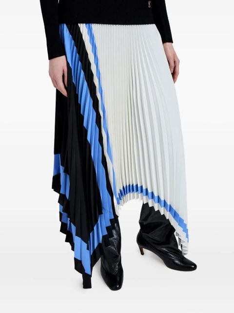 Proenza Schouler pleated patterned asymmetric skirt - White