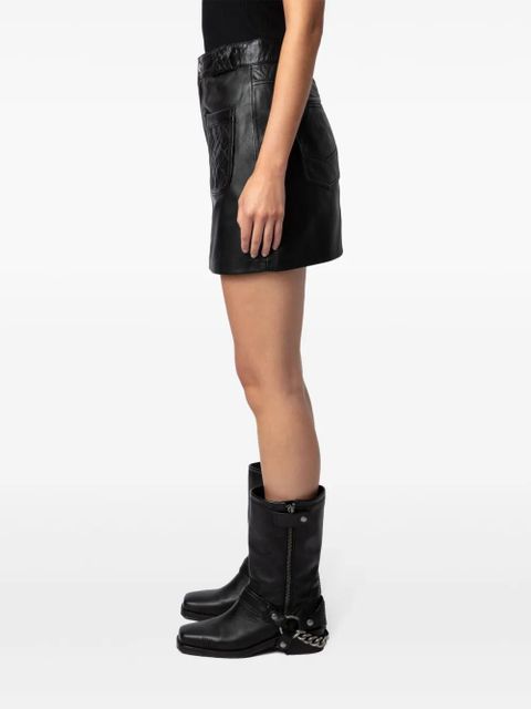 Zadig&Voltaire Joana leather mini skirt - Black