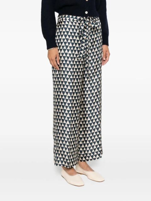 Max Mara triangle-pattern silk trousers - Neutrals