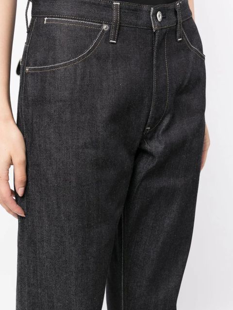 Jil Sander contrast-stitching cotton straight-leg jeans - Blue
