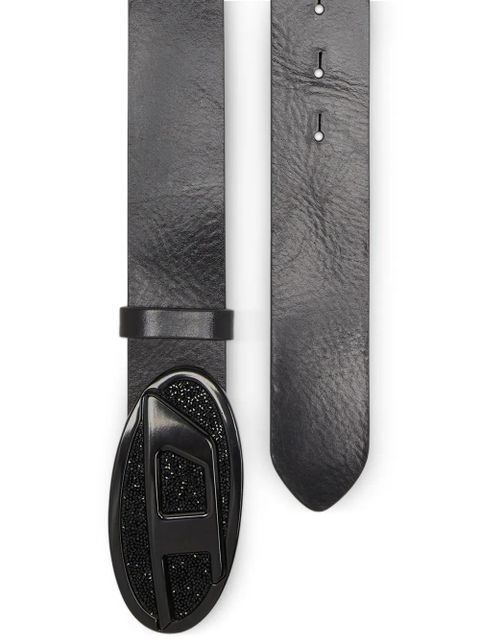 Diesel B-1dr 2.0 Full Rocks leather belt - Black