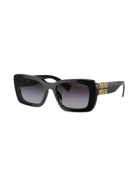 Miu Miu Eyewear logo-plaque square-frame sunglasses - Black - zdjęcie produktu nr 2