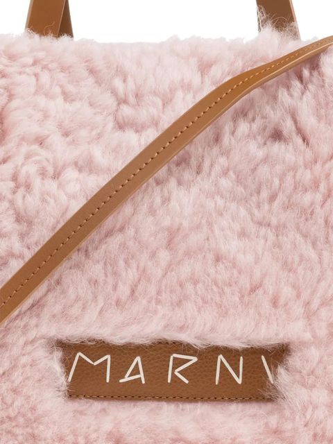Marni fur-trimmed tote bag - Pink