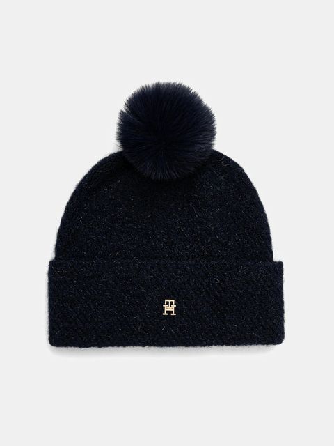 Tommy Hilfiger czapka z dodatkiem wełny kolor granatowy AW0AW18178 - zdjęcie produktu nr 1