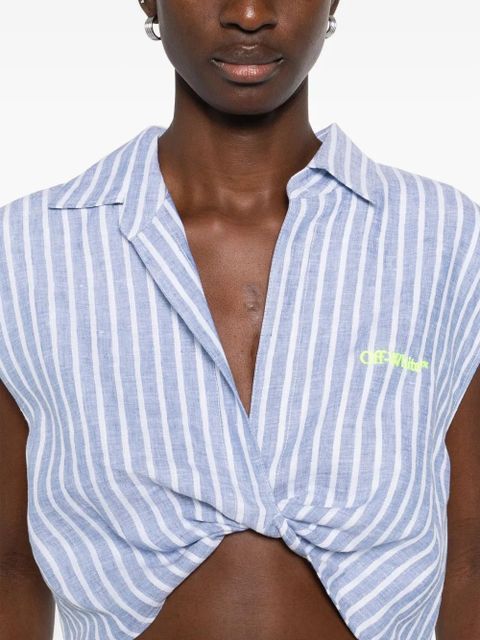 Off-White striped tank top - Blue