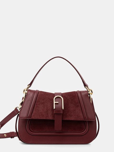 Furla torebka skórzana kolor bordowy WB01884.BX2567.T1R00 - zdjęcie produktu nr 1