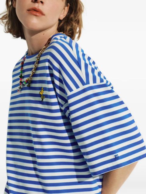 Essentiel Antwerp x Peanuts striped-pattern T-shirt - Blue