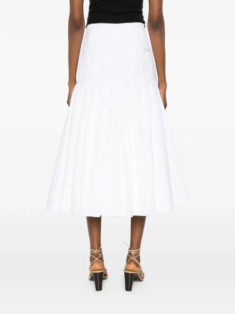 Jacquemus pleated A-line midi skirt - White