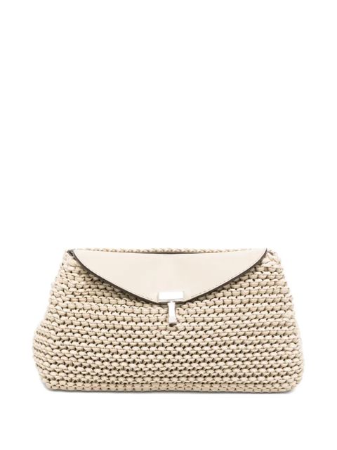TOTEME mini T-lock woven leather clutch bag - Neutrals - zdjęcie produktu nr 1