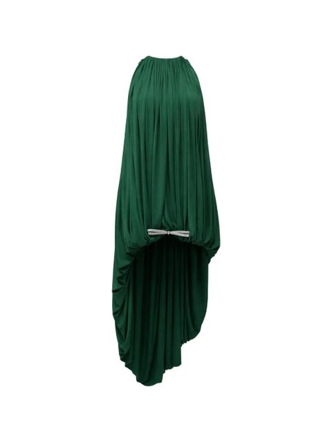 LOEWE draped crystal-bow asymmetric dress - Green - zdjęcie produktu nr 1