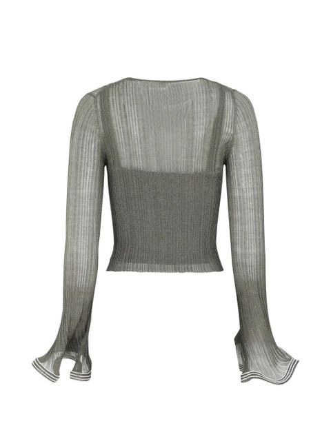 Simkhai Maebry ruffled ribbed T-shirt - Grey - zdjęcie produktu nr 2