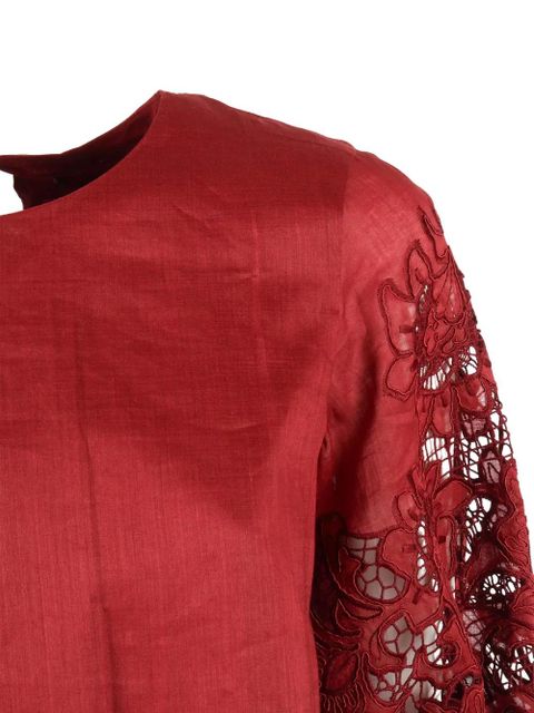 Max Mara MstOrdine lace-sleeve top - Red