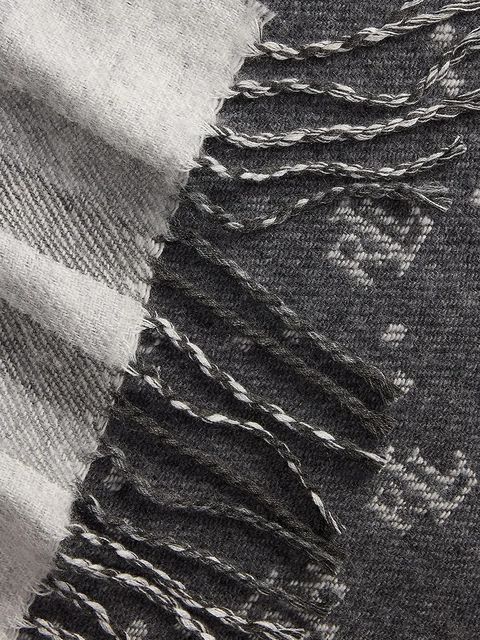 Lauren Ralph Lauren szalik z domieszką wełny damski kolor szary wzorzysty 454P04496