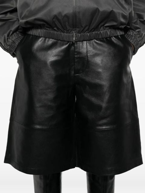 The Frankie Shop leather panelled shorts - Black