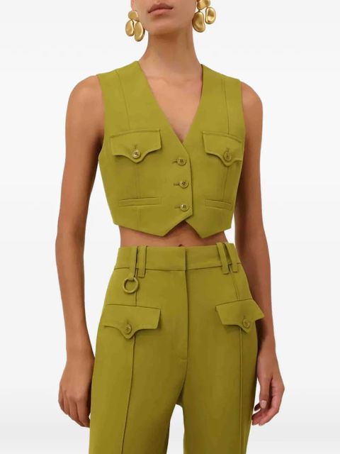 ZIMMERMANN button-fastening multi-pocket waistcoat - Green - zdjęcie produktu nr 2