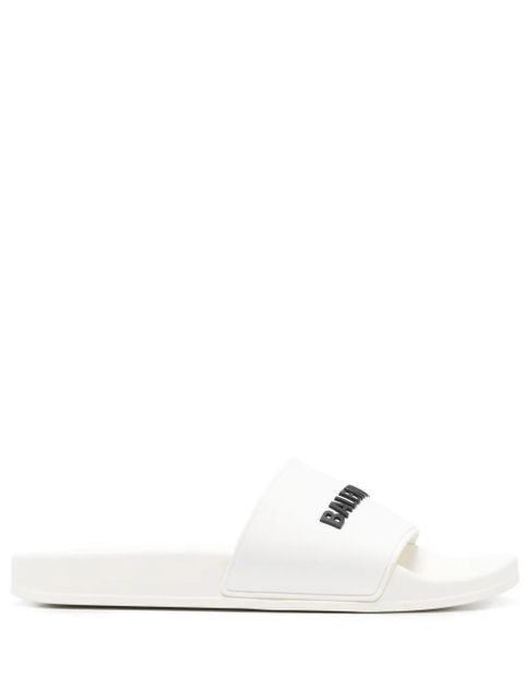 Balenciaga logo-embossed slides - White - zdjęcie produktu nr 1