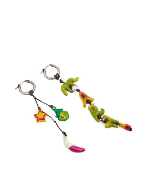 Marni logo-detail pendant earrings - Green