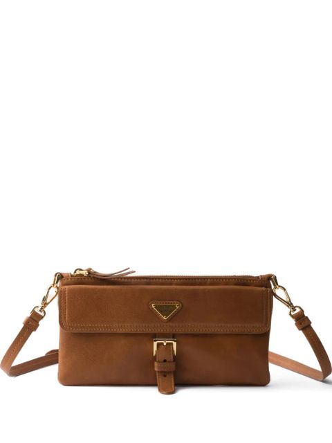 Prada nappa leather wallet with shoulder strap - Brown - zdjęcie produktu nr 1