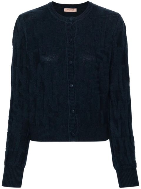 TWINSET logo-brooch cardigan - Blue - zdjęcie produktu nr 1