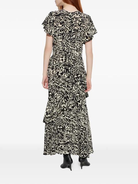 Ulla Johnson Amaia ruffled animal-print maxi dress - Black
