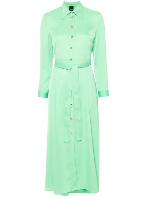 PINKO belted crepe de chine midi dress - Green - zdjęcie produktu nr 1