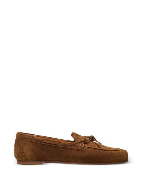 Aeyde bow-detail suede loafers - Brown - zdjęcie produktu nr 1