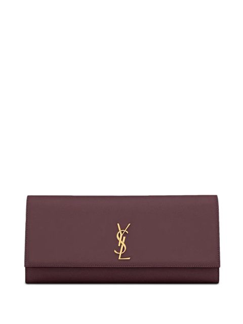 Saint Laurent Kate chain logo clutch bag - Purple