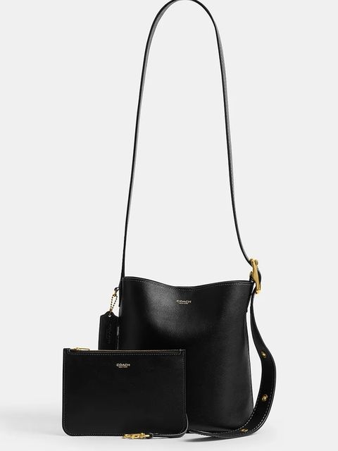 Coach torebka skórzana Bleecker Bucket Bag 21 kolor szary CCX07 - zdjęcie produktu nr 2