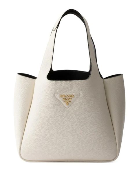 Prada small leather tote bag - White - zdjęcie produktu nr 1