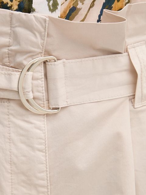 Marc Aurel szorty damskie kolor beżowy gładkie high waist 1862-2300-93419