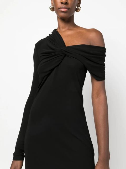 Saint Laurent twist-front asymmetric minidress - Black