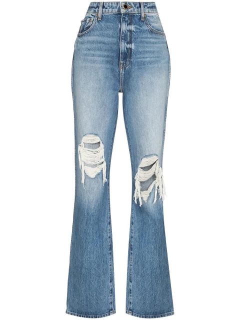 KHAITE Danielle high-waisted distressed jeans - Blue - zdjęcie produktu nr 1