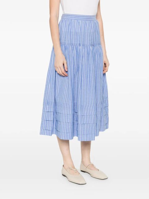 DÔEN striped tiered skirt - Blue