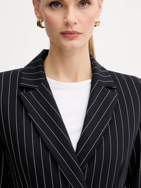 Marella marynarka Emme by Marella kolor granatowy dwurzędowa wzorzysta 2525916062200