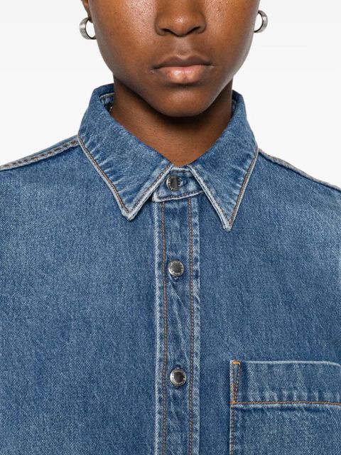 Alexander Wang grid-pattern denim shirt - Blue