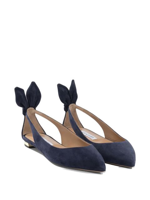Aquazzura Bow tie ballet" bellet flats - Blue - zdjęcie produktu nr 2