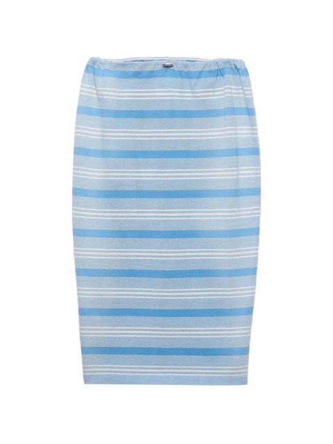 Prada Bayadere print piqué skirt - Blue - zdjęcie produktu nr 1