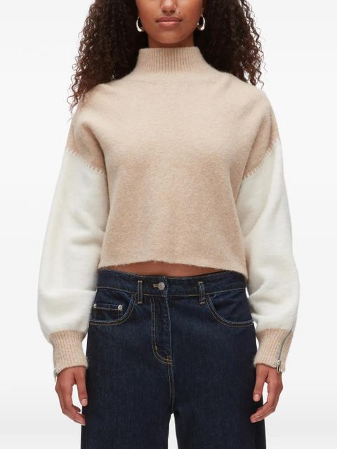 3.1 Phillip Lim colour-block zip-sleeve turtleneck - Neutrals - zdjęcie produktu nr 1