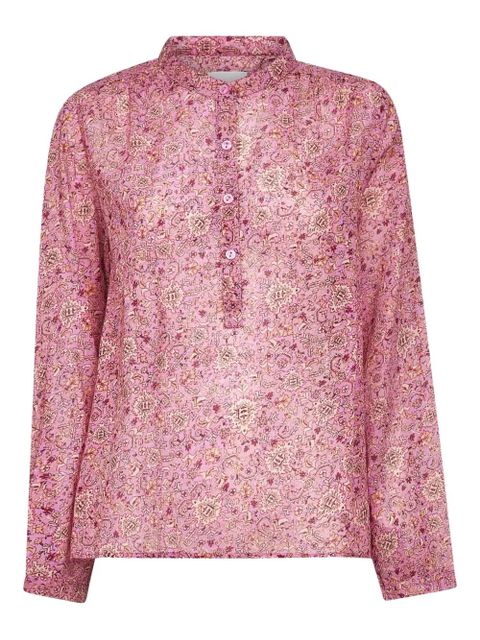 MARANT ÉTOILE Maria floral-print band-collar shirt - Pink - zdjęcie produktu nr 1