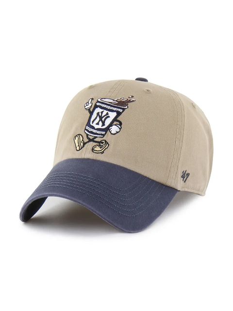 47 brand czapka z daszkiem bawełniana MLB New York Yankees kolor zielony B-CARCU17GWS-KH