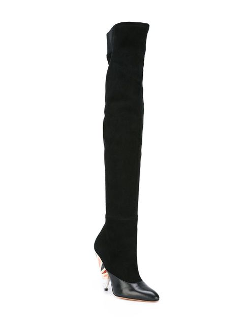 Givenchy printed heel over-the-knee boots - Black