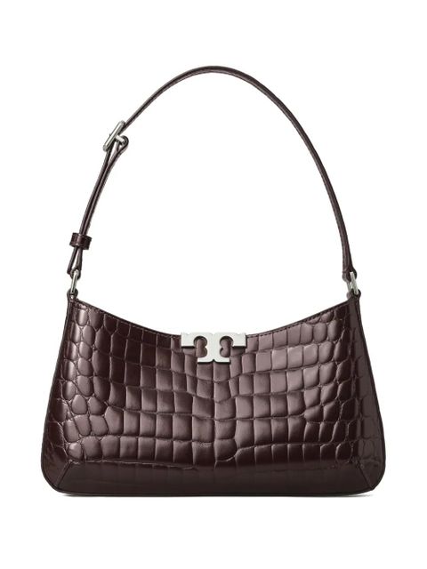 Tory Burch Eleanor croc-embossed shoulder bag - Brown - zdjęcie produktu nr 1